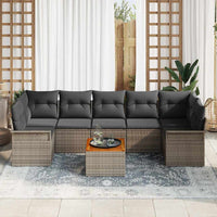 8 dalių sodo sofa rinkinys su pagalvėlėmis pilko poli ratanas akacija - Namų Idėja