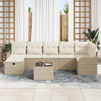 8 dalių sodo sofa rinkinys su pagalvėlėmis smėlio poli ratanas - Namų Idėja