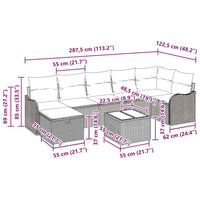 8 dalių sodo sofa rinkinys su pagalvėlėmis smėlio poli ratanas - Namų Idėja