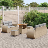 8 dalių sodo sofa rinkinys su pagalvėm Smėlio Poli ratanas Akacijos - Namų Idėja