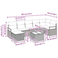 8 dalių sodo sofa rinkinys su pagalvėmis Smėlio poli ratanas - Namų Idėja