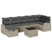 8 dalių sodo sofa rinkinys su pagalvėmis šviesiai pilkas poli ratanas - Namų Idėja