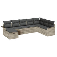 8 dalių sodo sofa rinkinys su pagalvėmis šviesiai pilkos poli ratanas - Namų Idėja