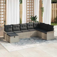 8 dalių sodo sofa rinkinys su pagalvėmis šviesiai pilkos poli ratanas - Namų Idėja
