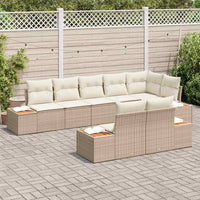 8 dalių sodo sofa su pagalvėlėmis smėlio poli ratanas akacija - Namų Idėja