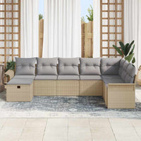 8 dalių sodo sofa su pagalvėlėmis smėlio poliratanas - Namų Idėja