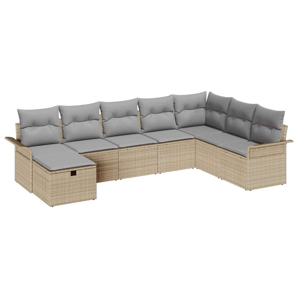 8 dalių sodo sofa su pagalvėlėmis smėlio poliratanas - Namų Idėja