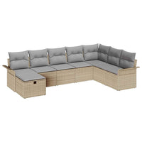 8 dalių sodo sofa su pagalvėlėmis smėlio poliratanas - Namų Idėja
