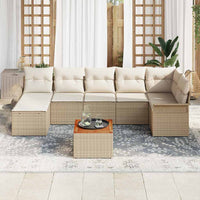 8 dalių sodo sofa su pagalvėlėmis smėlio poliratanas akacijos - Namų Idėja