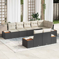 8 dalių sodo sofa su pagalvėmis juoda poli ratanas akacija - Namų Idėja