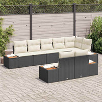 8 dalių sodo sofa su pagalvėmis juoda poli ratanas akacija - Namų Idėja