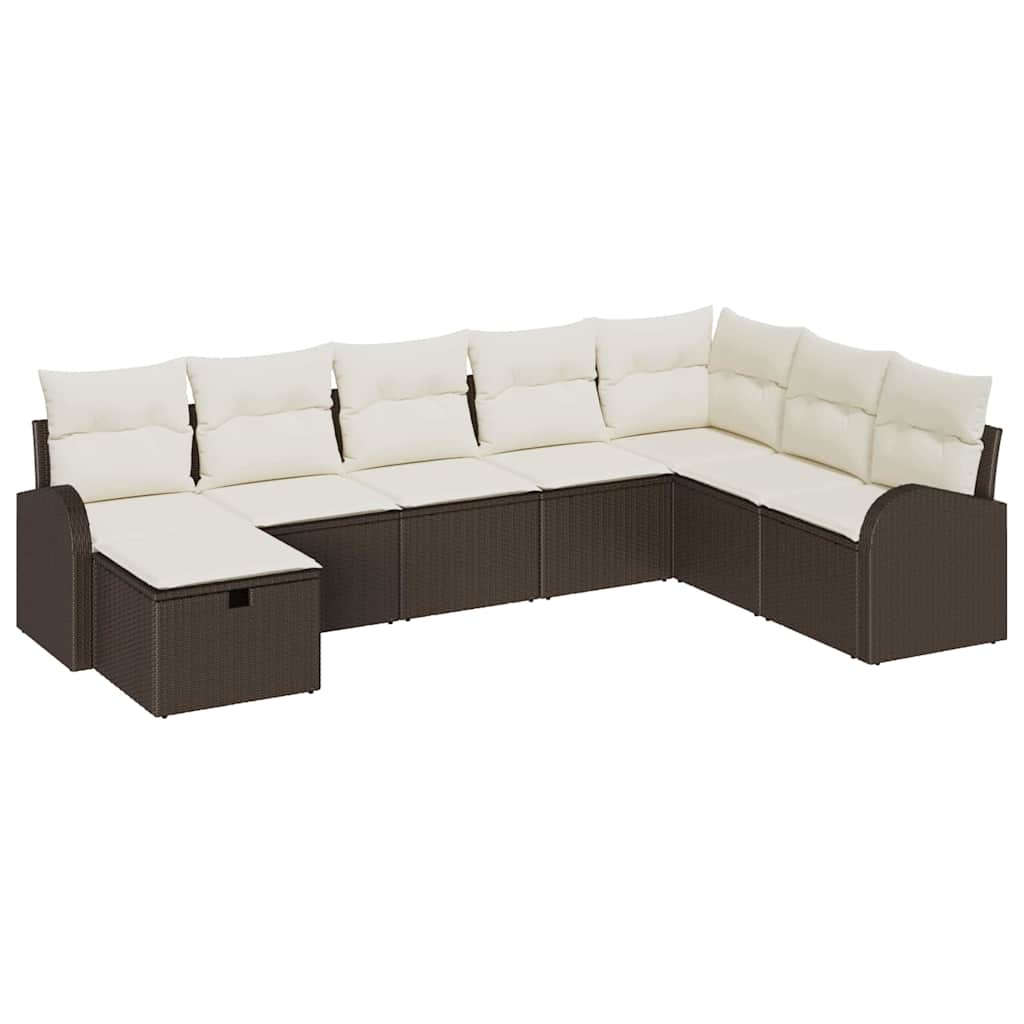 8 dalių sodo sofa su pagalvėmis ruda poli ratanas - Namų Idėja