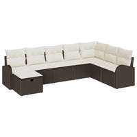 8 dalių sodo sofa su pagalvėmis ruda poli ratanas - Namų Idėja