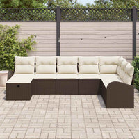 8 dalių sodo sofa su pagalvėmis ruda poli ratanas - Namų Idėja