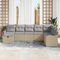 8 dalių sodo sofas su pagalvėlėmis smėlio poli ratanas - Namų Idėja