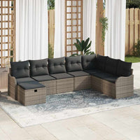8 dalių sodų sofa su pagalvėlėmis pilka poli ratanas - Namų Idėja