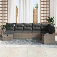 8 dalių sodų sofa su pagalvėlėmis pilka poli ratanas - Namų Idėja
