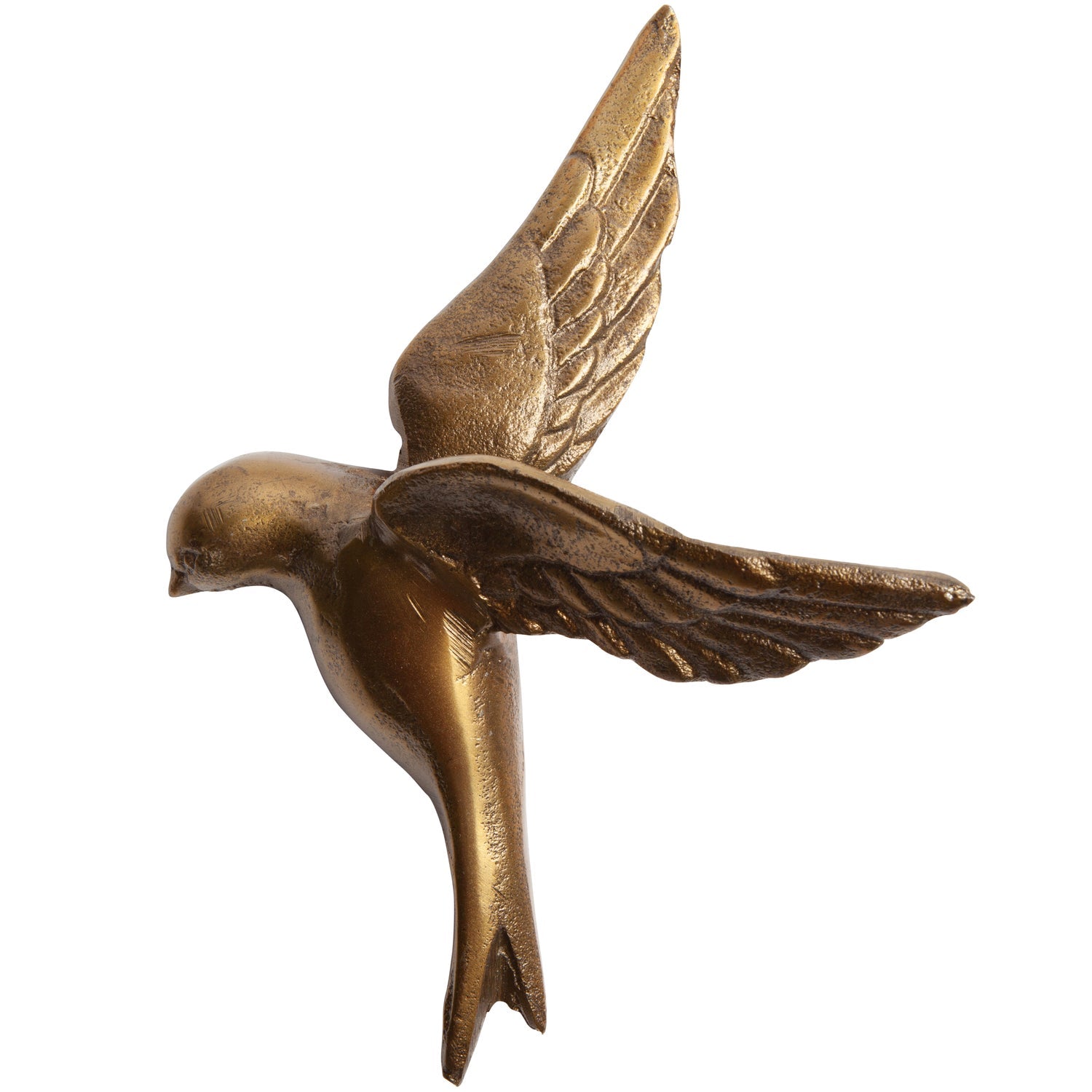 Wall decoration AVALER TOO, set of 3 birds, brass colour