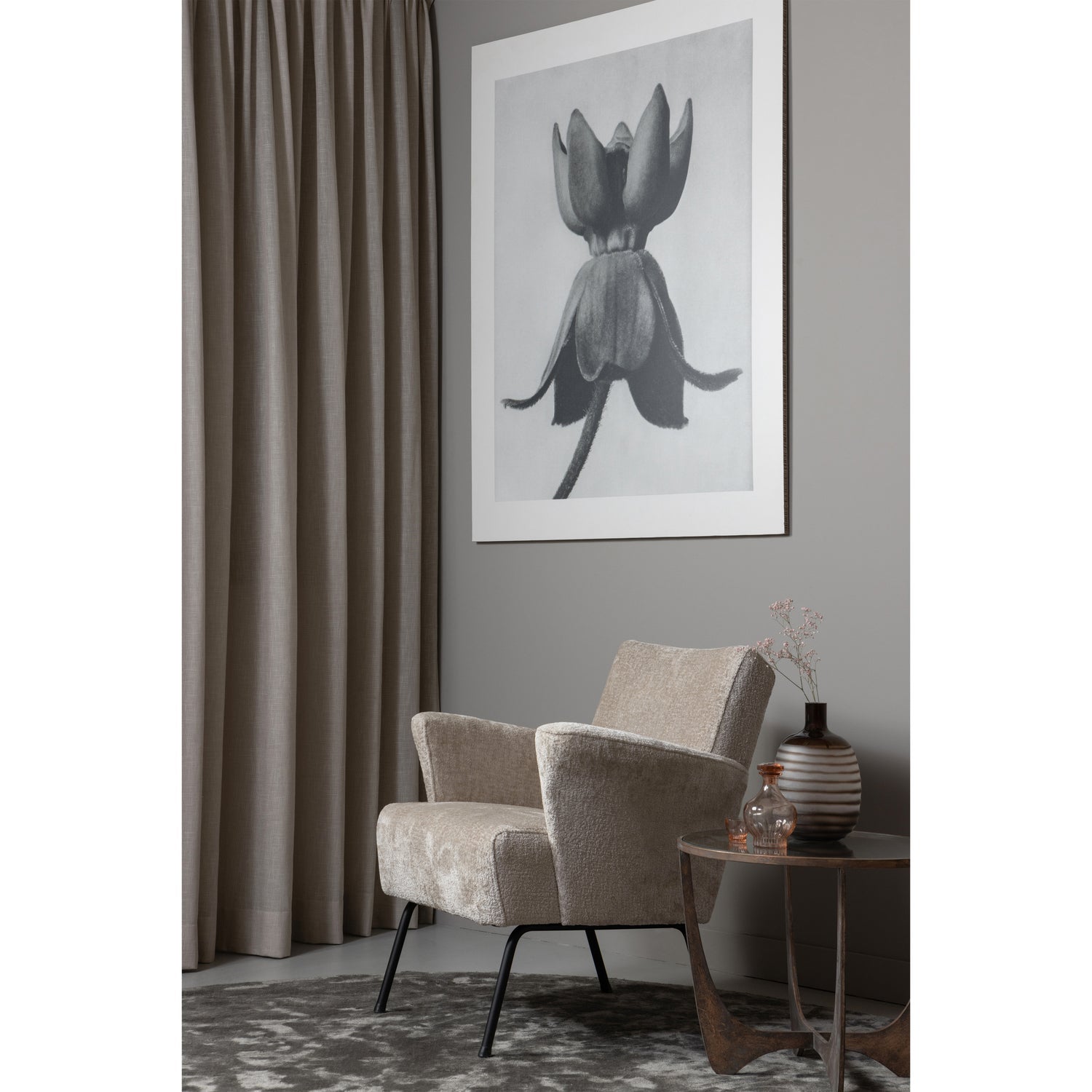 Fotelis MUSE, natūralus audinys