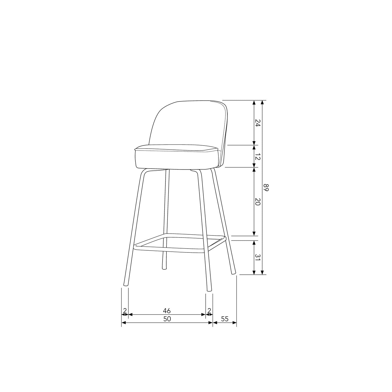 Baro kėdė VOGUE 65 cm, veliūras, medaus geltona