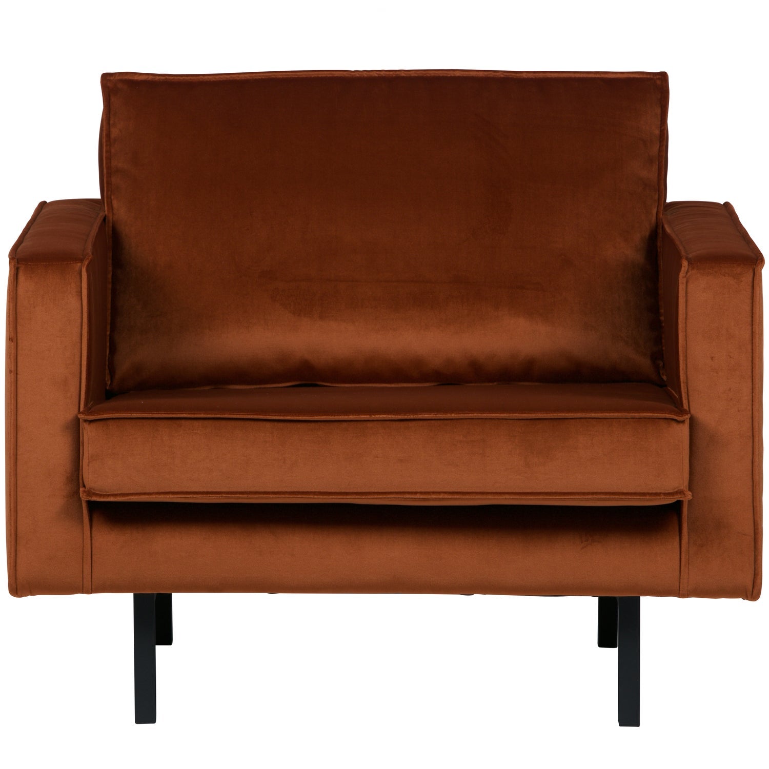 Armchair RODEO, velvet fabric, rust color