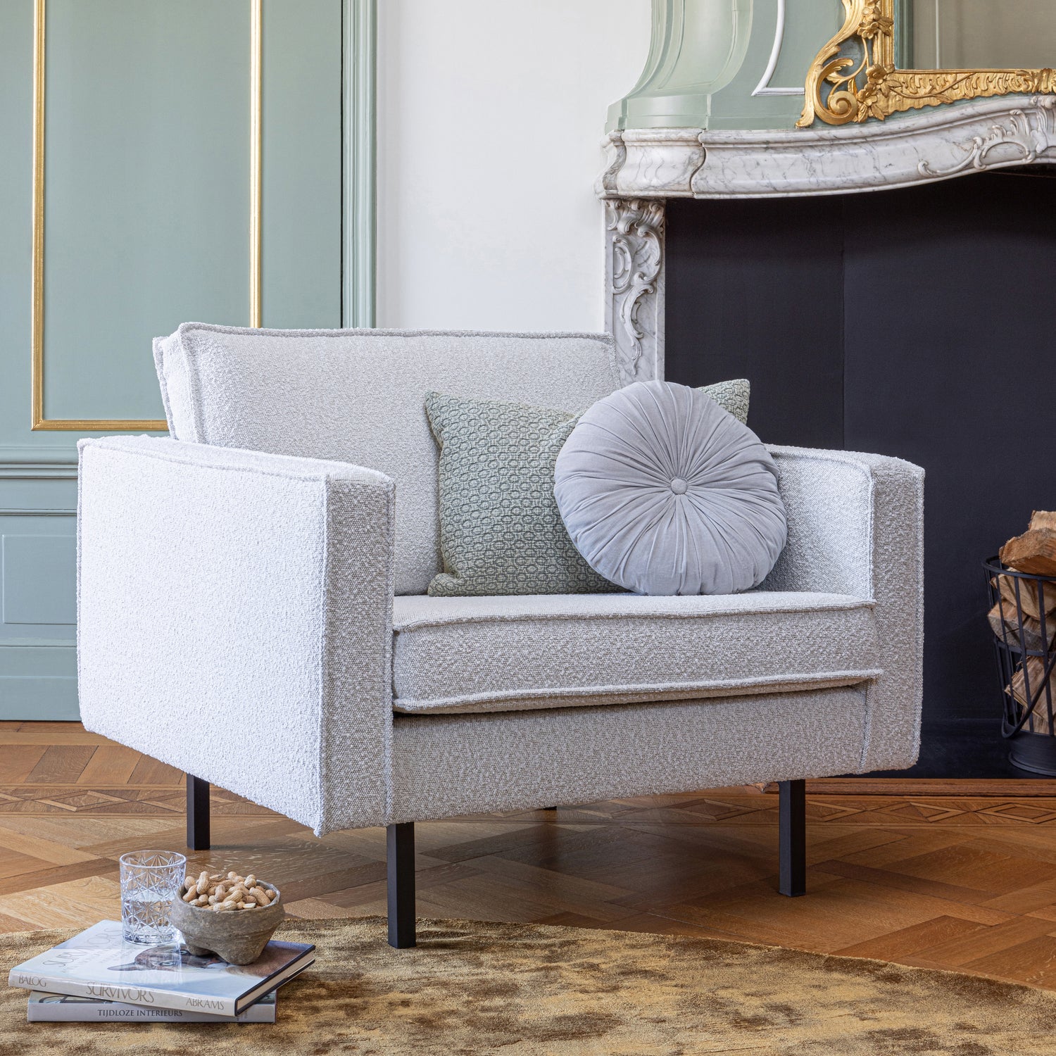 Fotelis RODEO, natūralus boucle