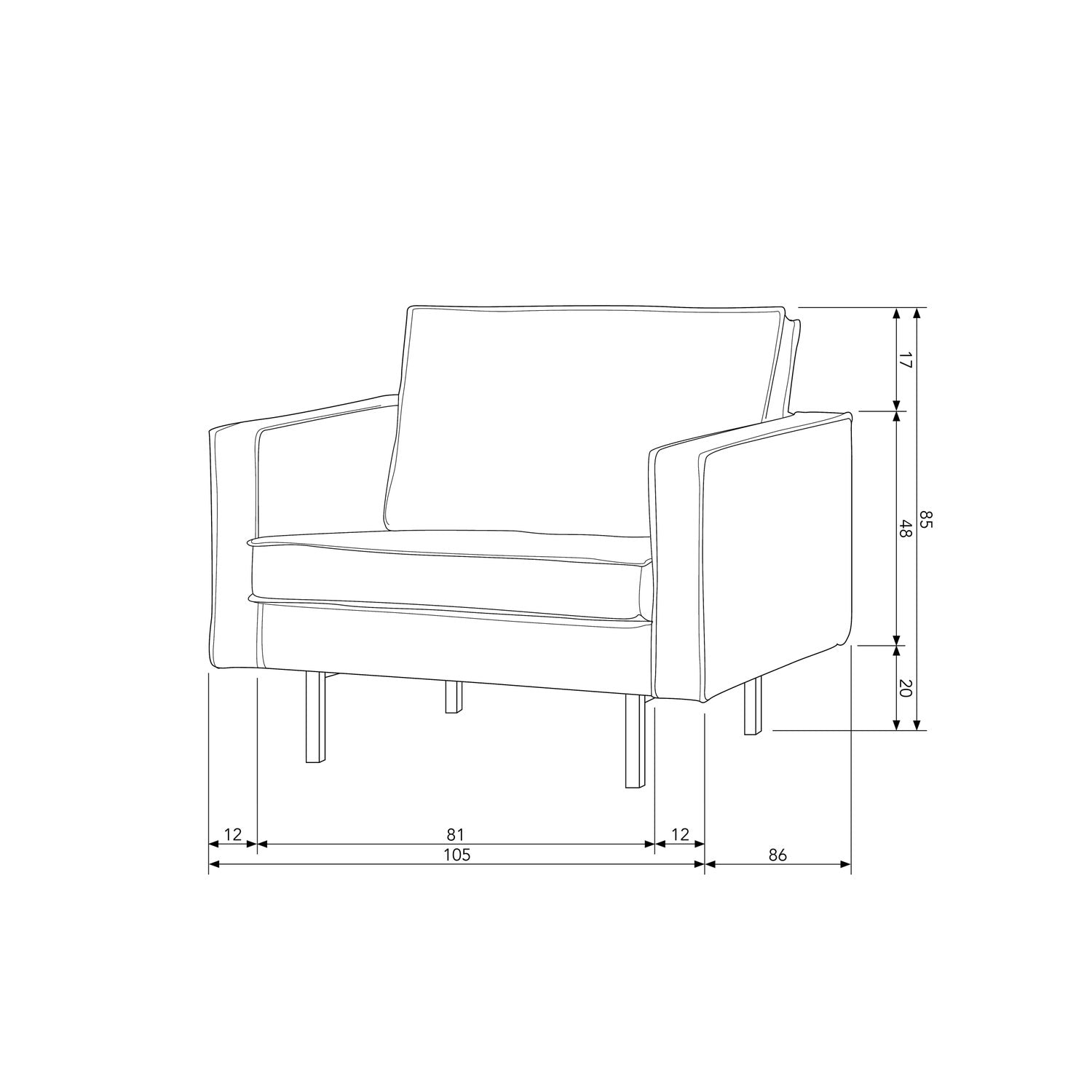Fotelis RODEO, veliūro audinys, Taupe spalva