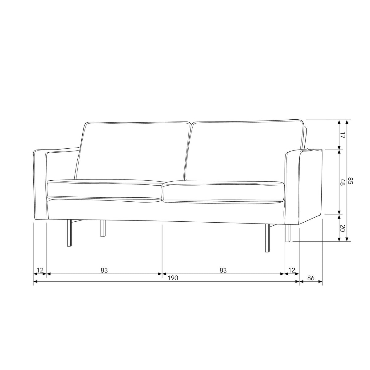 Sofos RODEO 2 funkcinės dalies detalė
