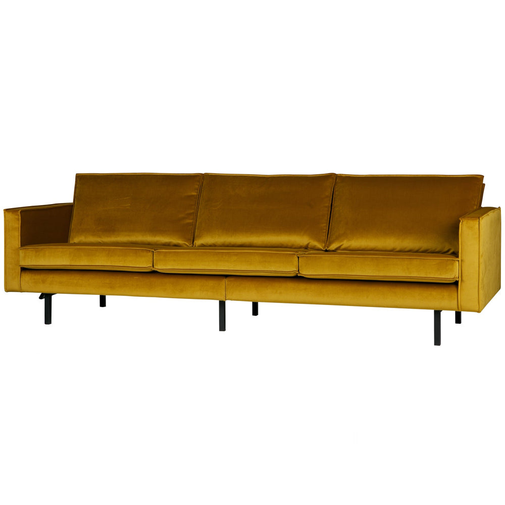 Sofa RODEO, 3-seater, velour fabric, Ocher color
