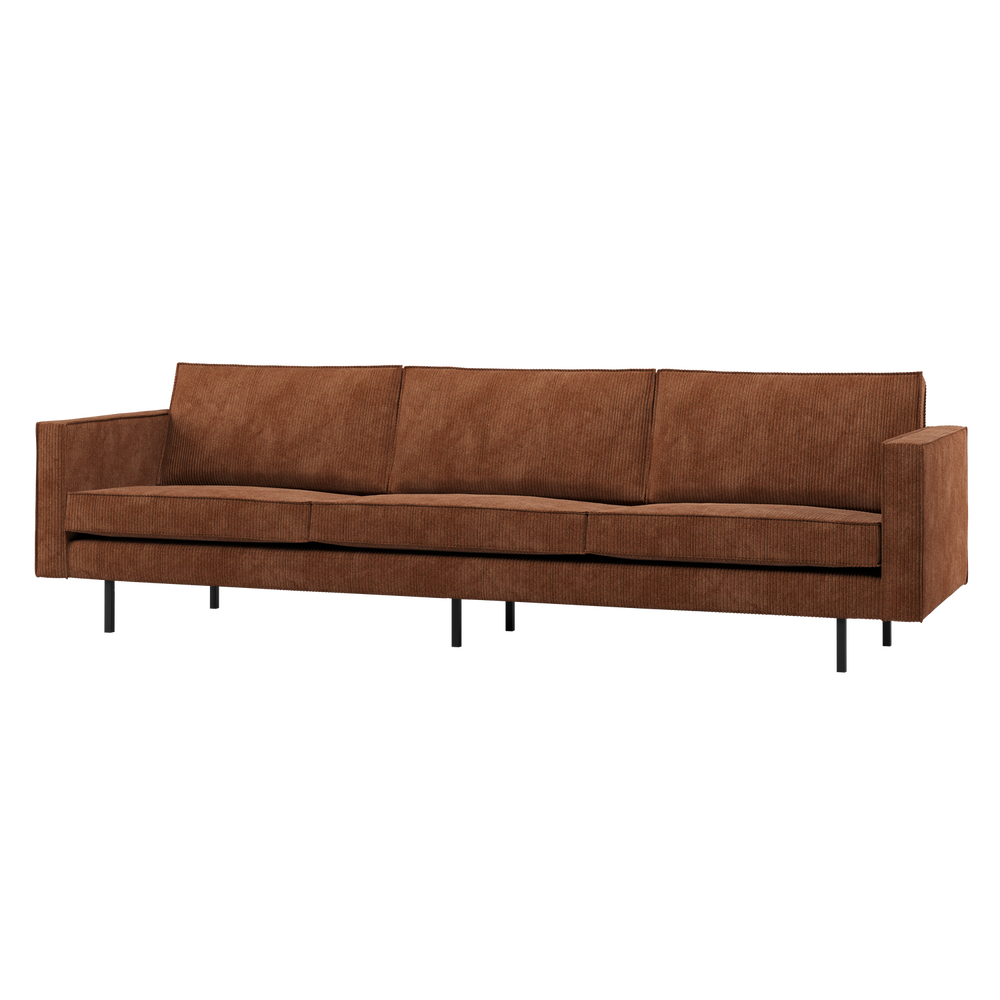 Sofa RODEO 3-vietė, rūdžių rudos reljefinė tekstūra