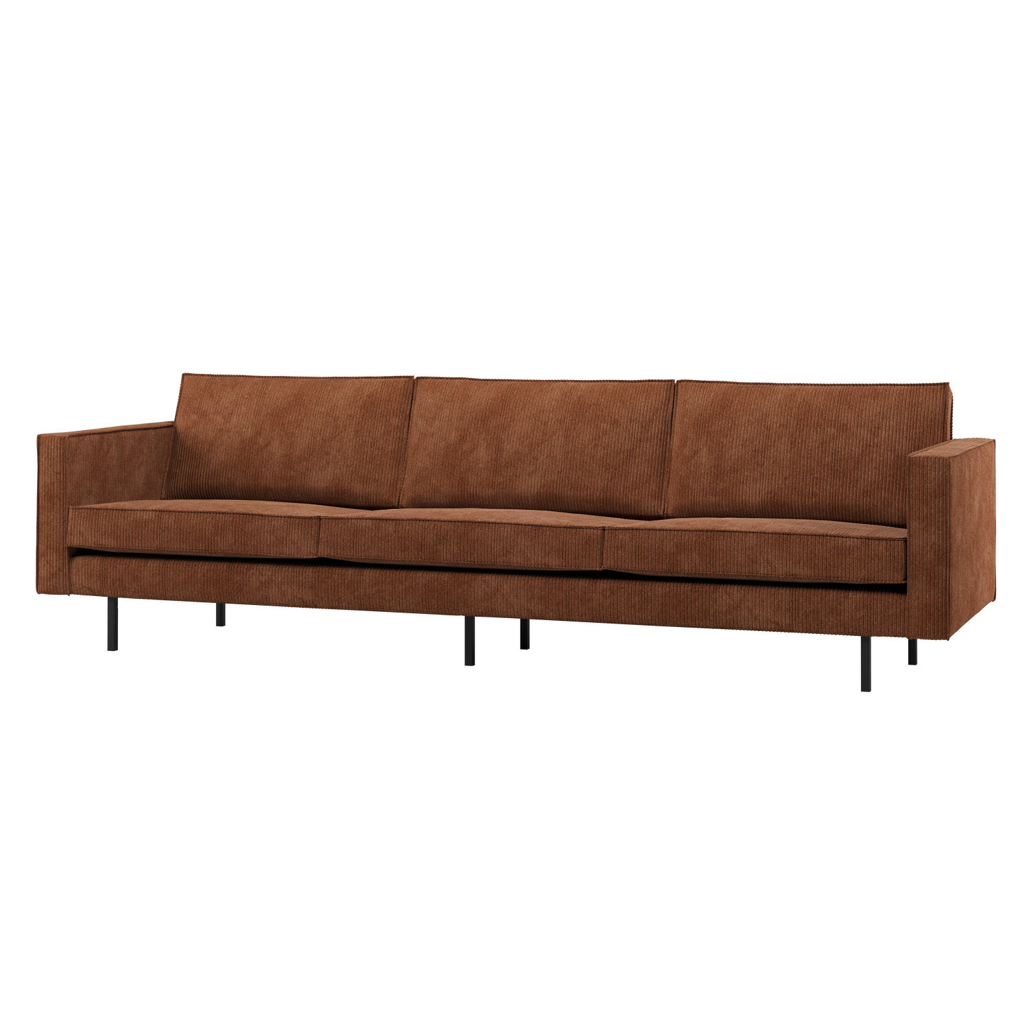 Sofa RODEO 3-vietė, rūdžių rudos reljefinė tekstūra