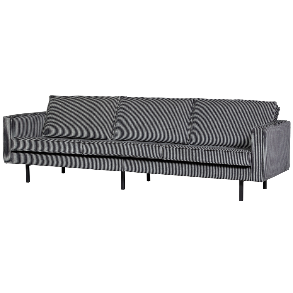 Sofa RODEO, 3-seater, fabric, Stripe Black/Grey