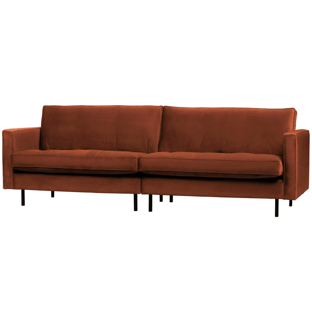 Klasikinė sofa RODEO, 3 vietos, veliūro audinys, rūdžių spalva