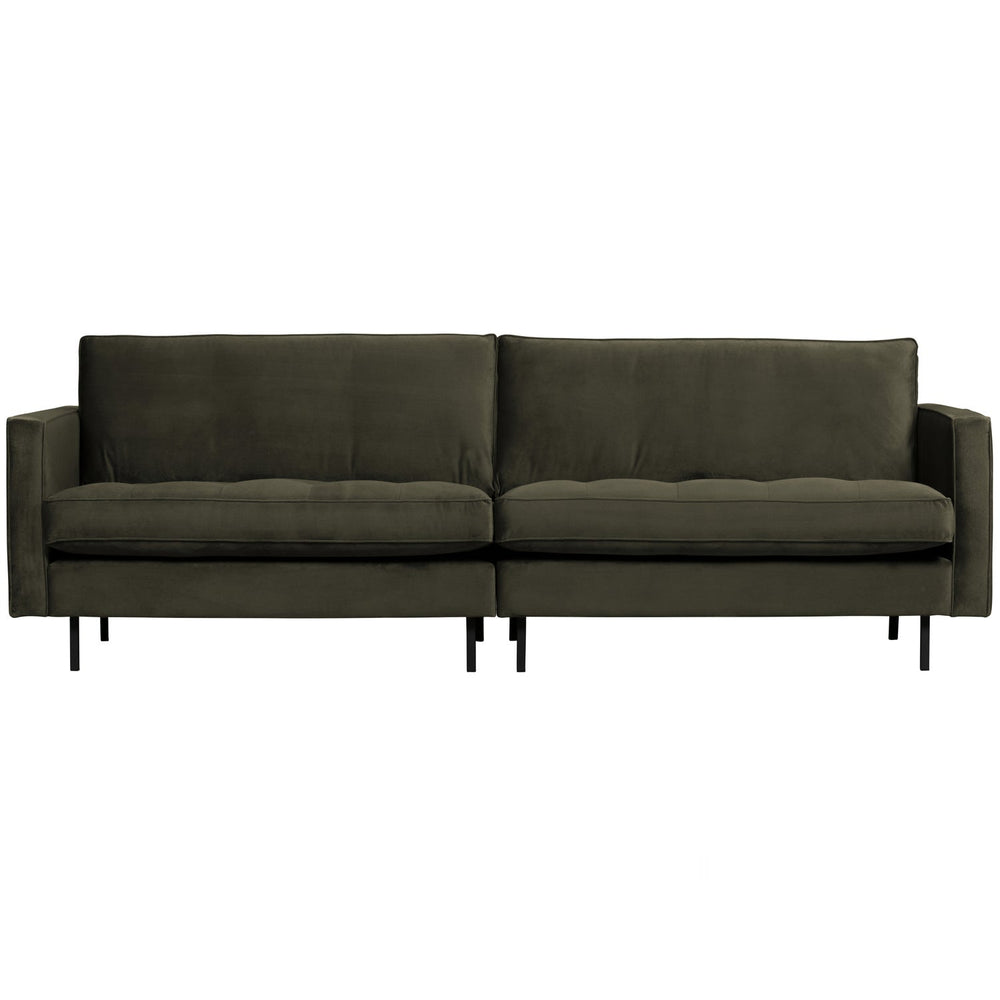 Klasikinė sofa RODEO, 3 vietos, veliūro audinys, tamsiai žalia