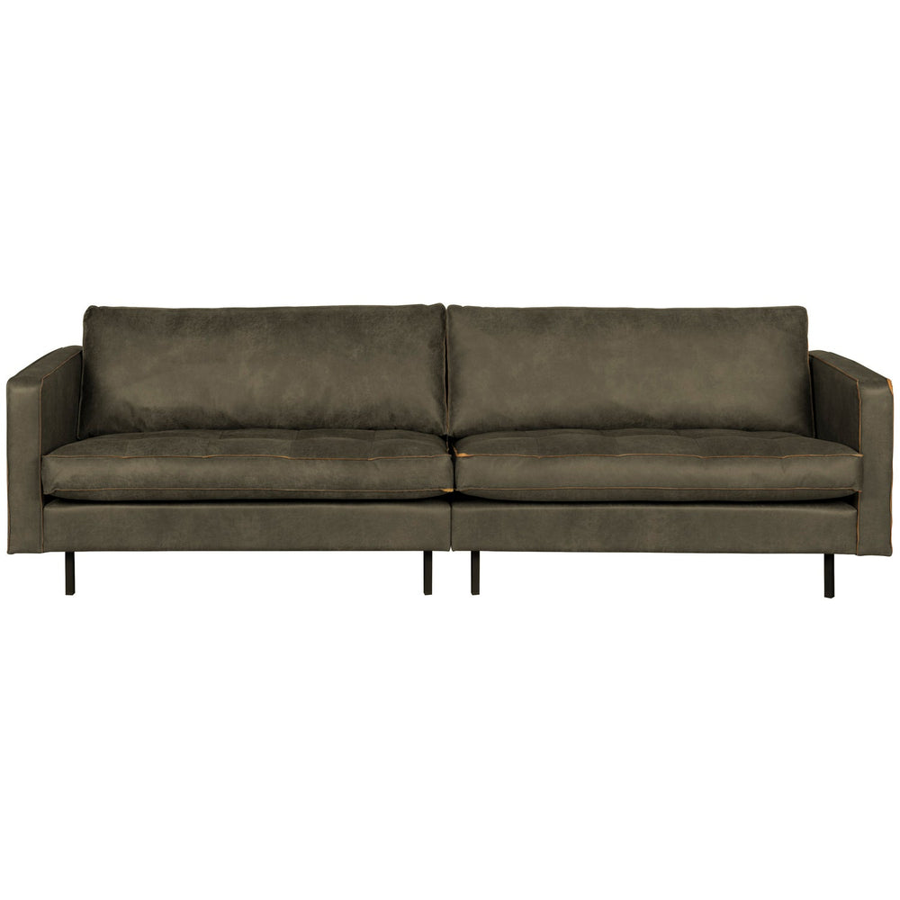 Klasikinė sofa RODEO, 3 vietos, eko oda, chaki spalva