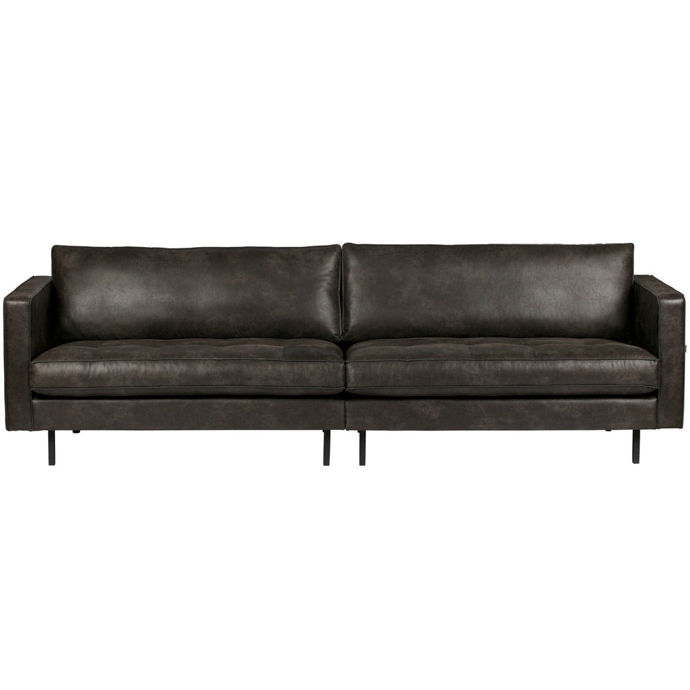 Klasikinė sofa RODEO, 3 vietos, eko oda, juoda spalva