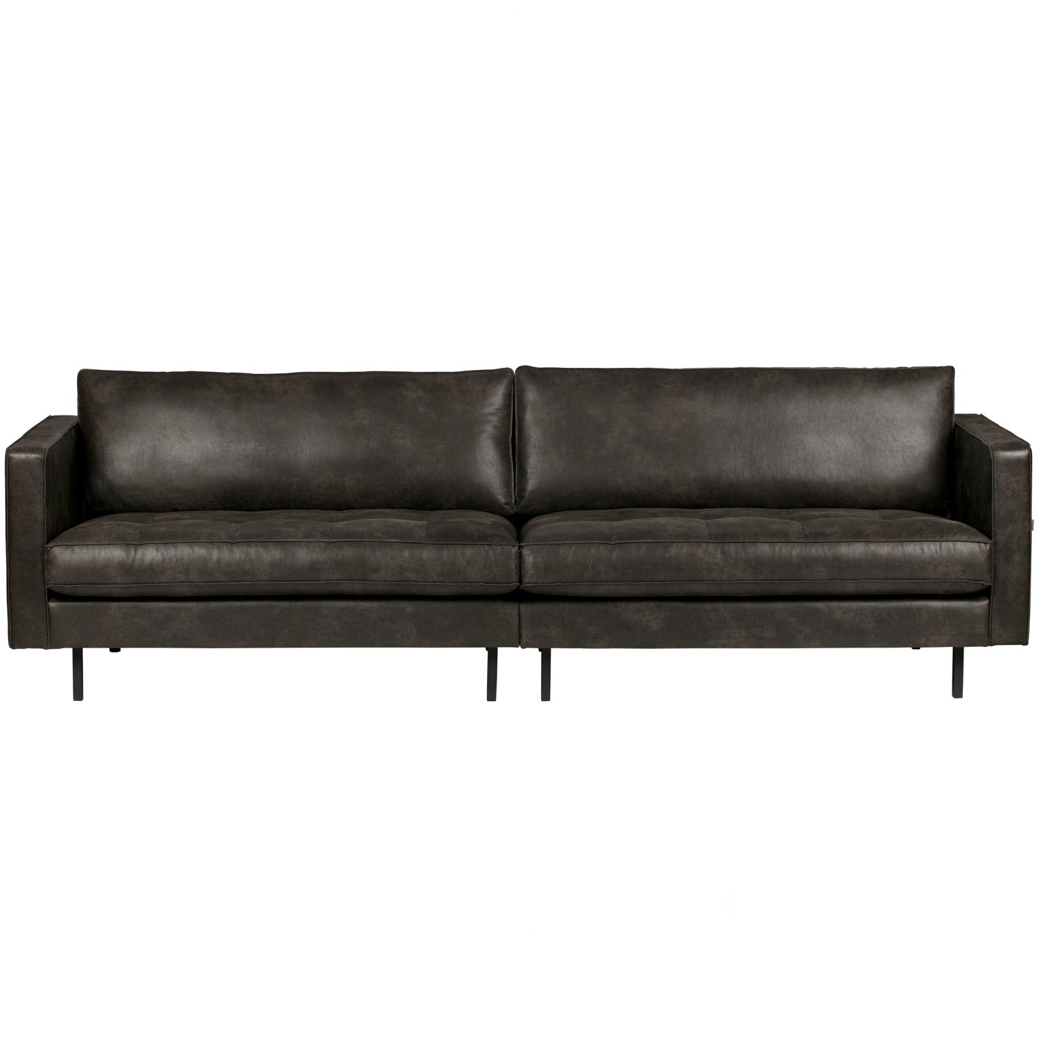 Klasikinė sofa RODEO, 3 vietos, eko oda, juoda spalva
