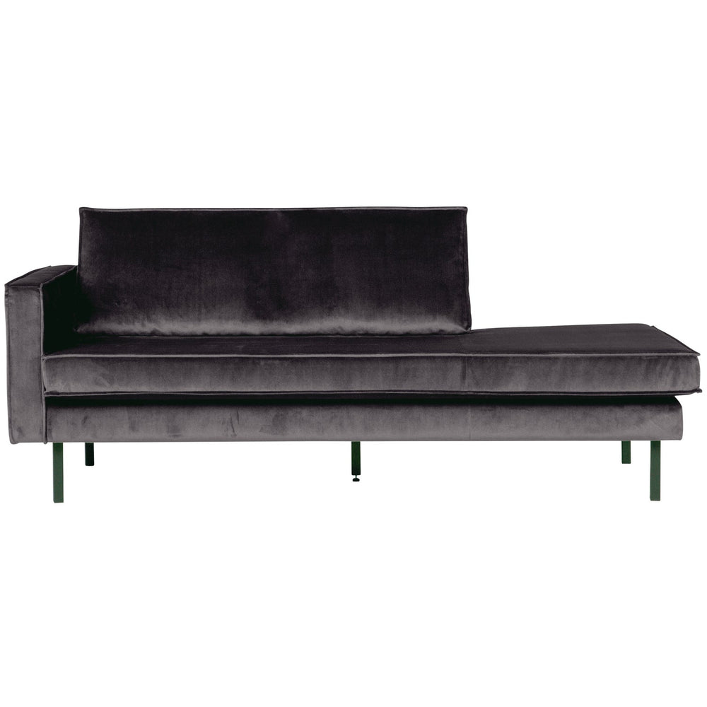 RODEO chaise longue, left, velour fabric, anthracite
