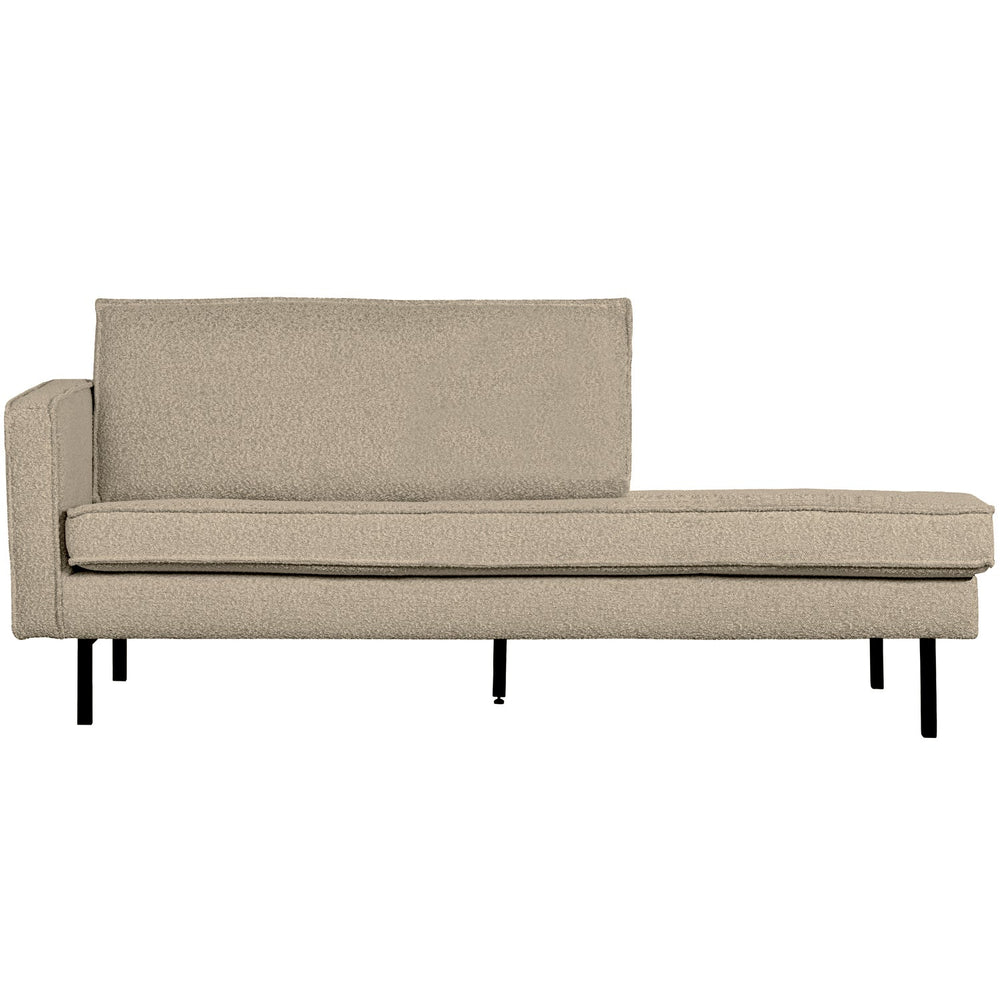 Chaise longue RODEO, left, bouclé fabric, beige