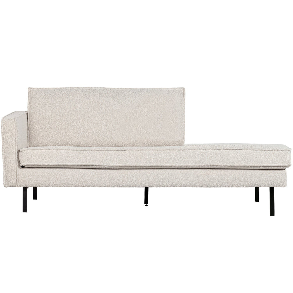 Chaise lounge RODEO, left, bouclé fabric, natural colour