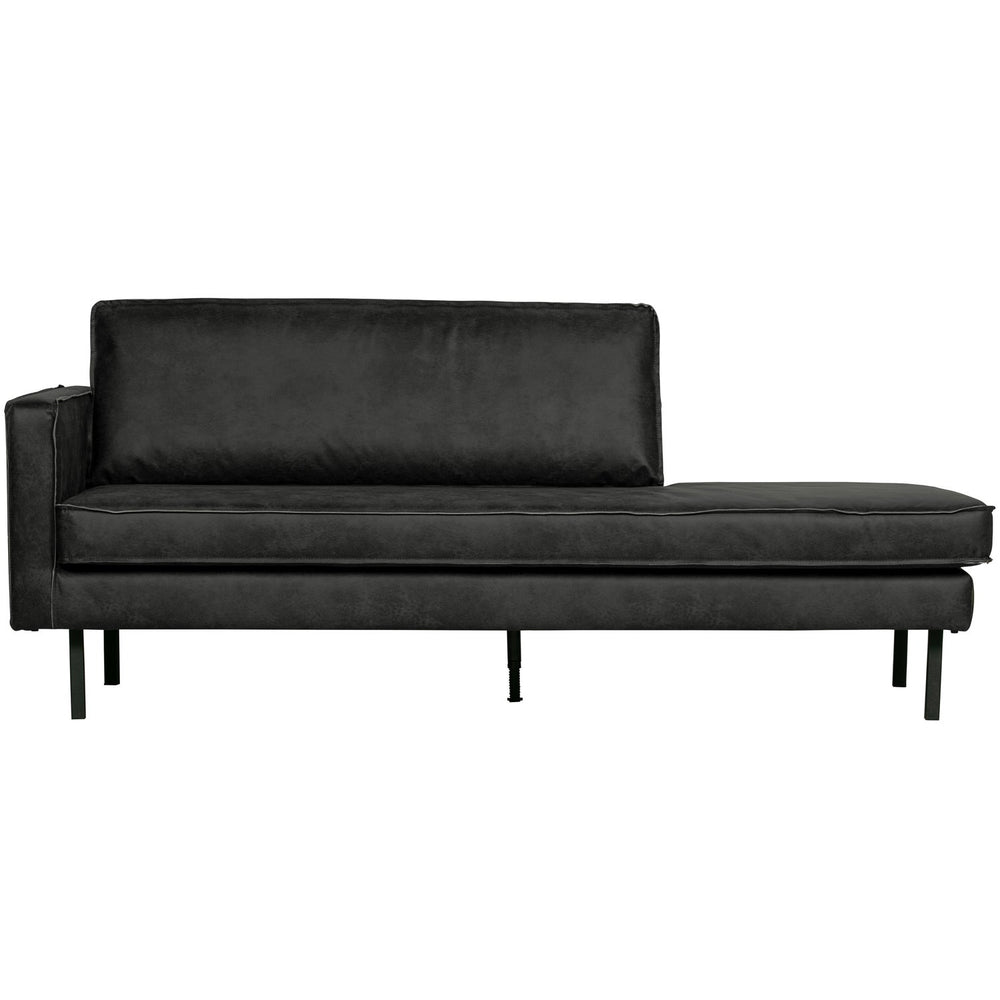 Sofa bed RODEO, left, eco leather, black color