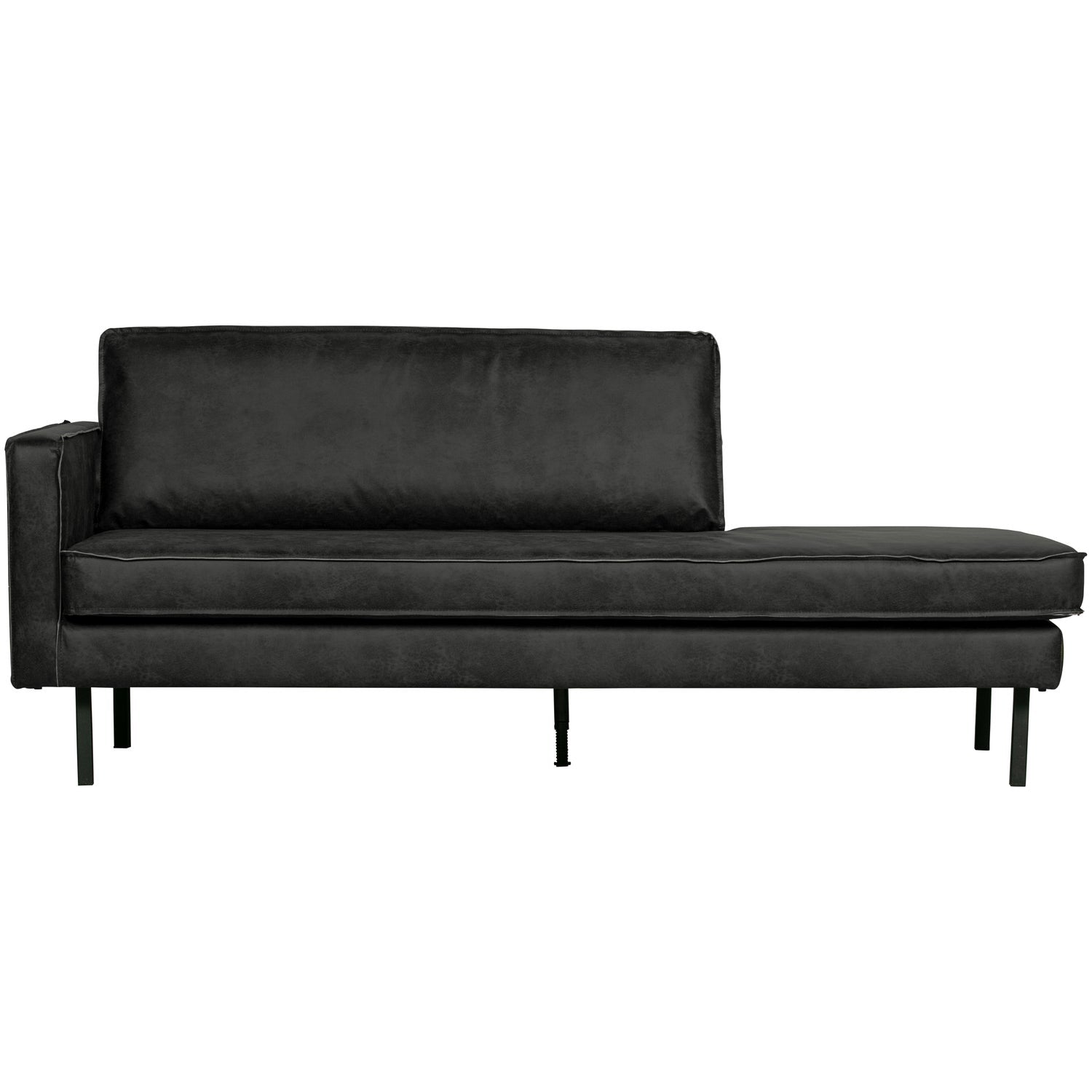 Sofa bed RODEO, left, eco leather, black color