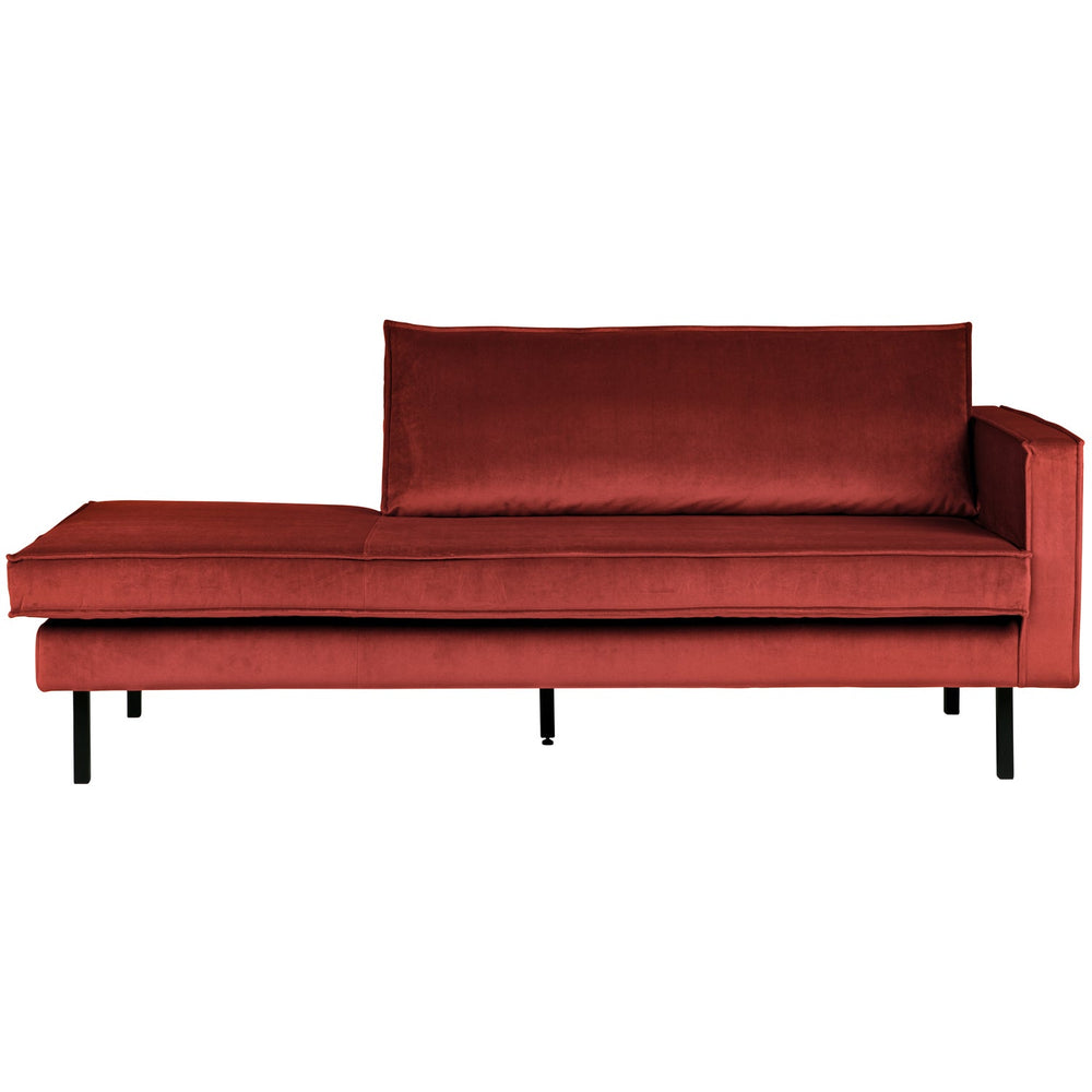 RODEO Daybed, right, velour fabric, Chestnut colour