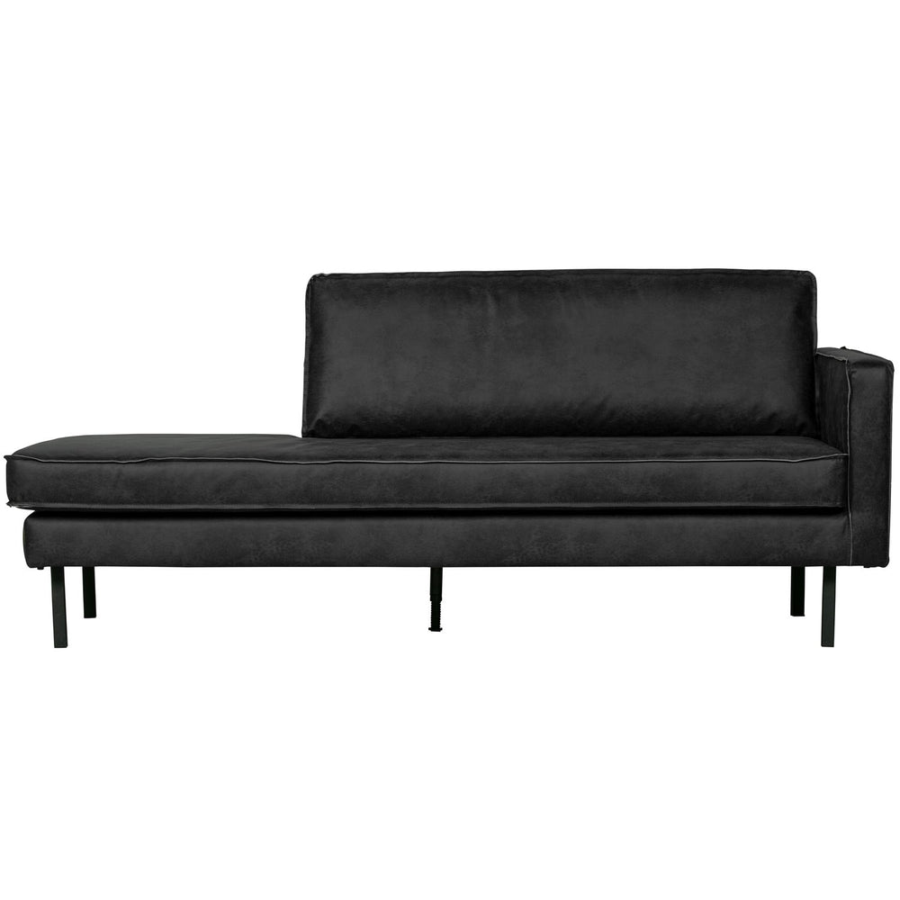 Chaise longue RODEO, right, eco leather, black color