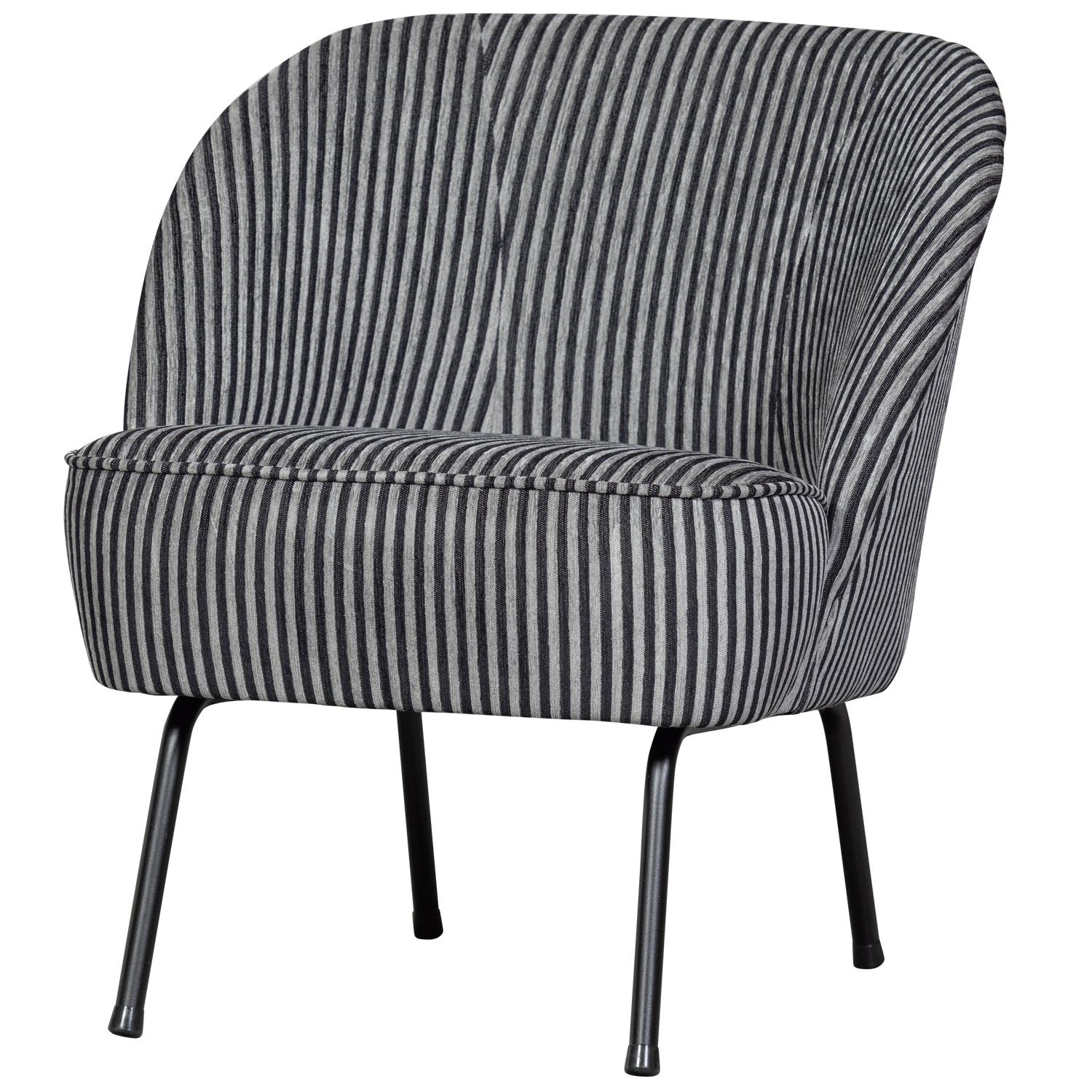 Armchair VOGUE, striped fabric, black/grey