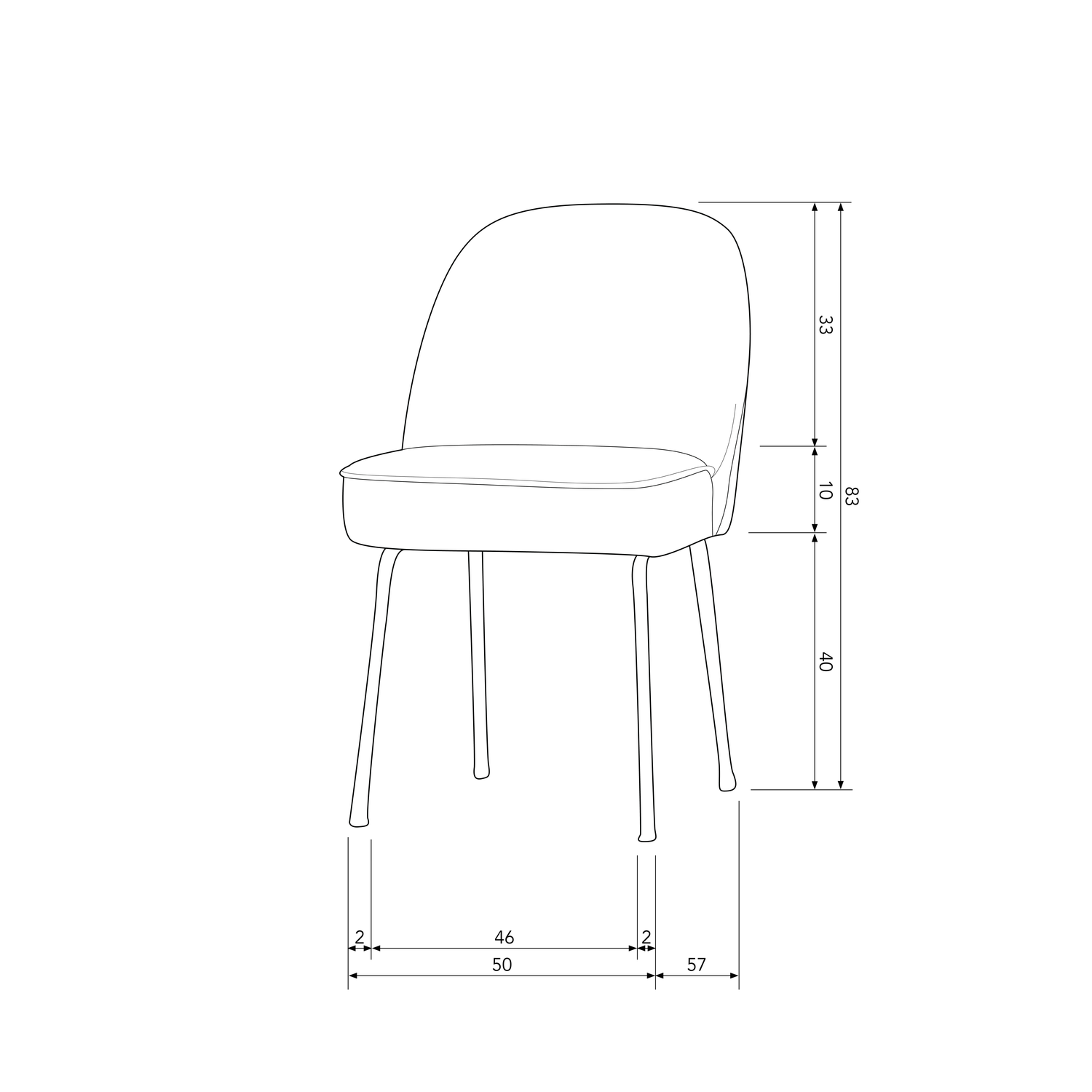 Dining chair VOGUE, bouclé fabric, light brown