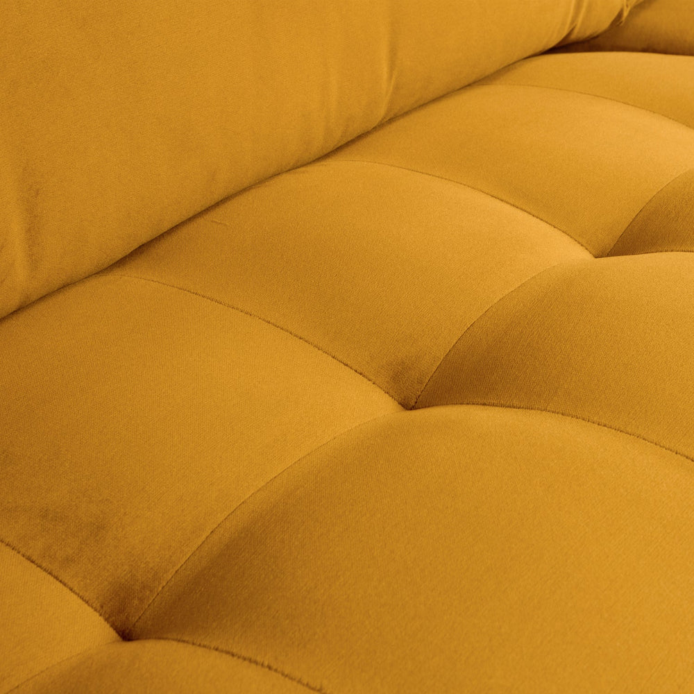 RODEO classic sofa, 2.5-seater, velvet, Ochre color