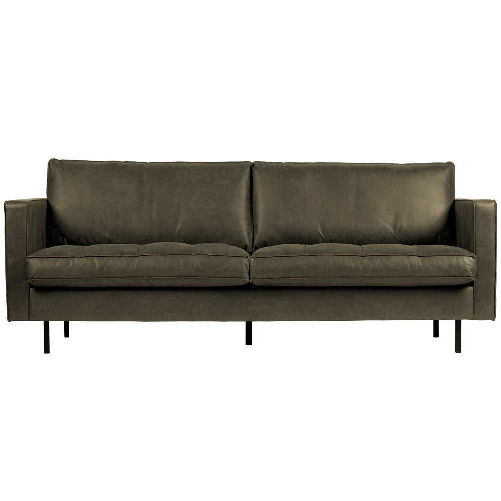 Classic sofa RODEO, 2.5-seater, eco-leather, khaki color