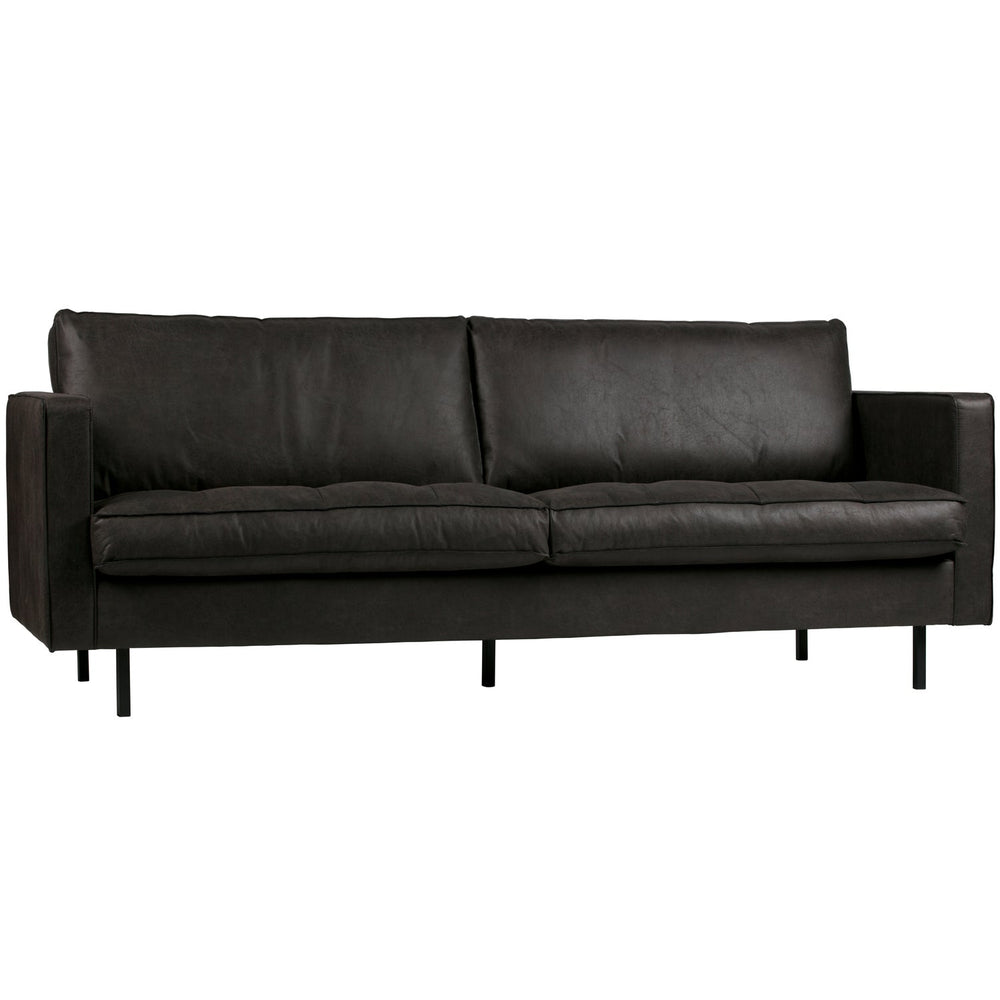 RODEO classic sofa, 2.5-seater, eco-leather, black