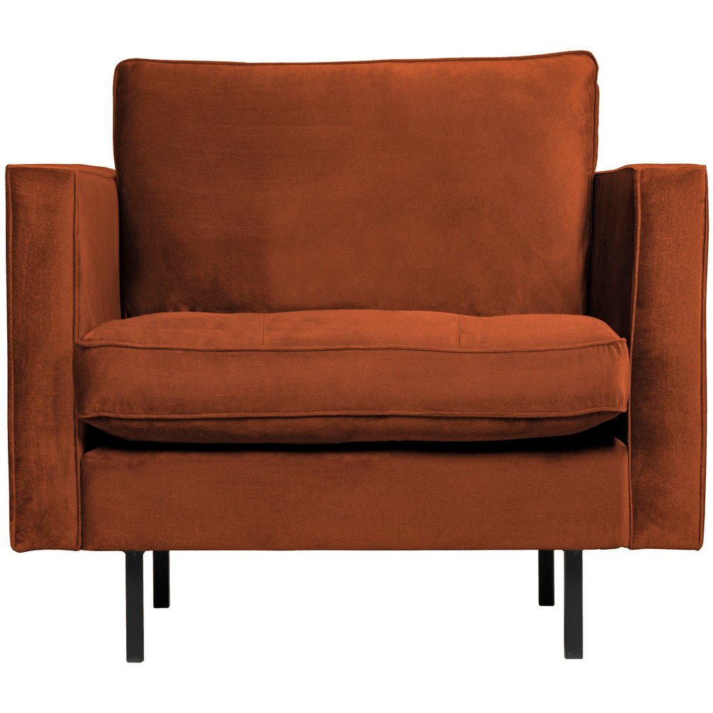 Classic armchair RODEO, velvet, rust color